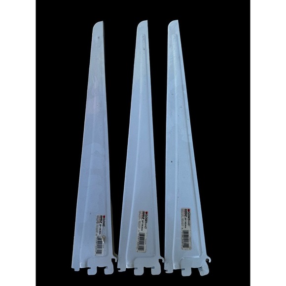 ClosetMaid 20” inch White Shelf Track Brackets Set of Three‎ (3) 01-83359 - Picture 1 of 3